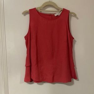 LOFT Coral Peplum Sleeveless Top Size XS.
